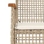vidaXL Ensemble à manger de jardin et coussins 3 Pièces Beige poly rotin
