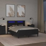 vidaXL Cadre de lit avec matelas Noir 160 x 200 cm Simili cuir