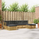 vidaXL Ensemble de canapés d'extérieur 6 Pièces Blanc et anthracite