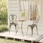 vidaXL Ensemble de bistro 3 Pièces Aluminium coulé Bronze