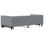 vidaXL Lit de jour avec lit gigogne gris clair 90x200 cm tissu