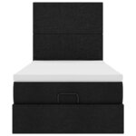 vidaXL Cadre de lit ottoman avec matelas noir 90x190 cm tissu