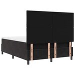 vidaXL Lit avec sommier et matelas & LED noir 140x200 cm en velours