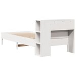 vidaXL Lit bibliothèque sans matelas blanc 75x190cm bois de pin massif