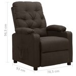 vidaXL Fauteuil inclinable Marron foncé Tissu