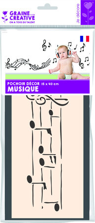 Pochoir 15 x 40 cm Musique