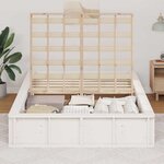 vidaXL Cadre de lit Blanc 140 x 200 cm Bois de pin massif