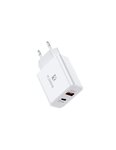 Chargeur double port USB et Type C 18W charge rapide - Floveme