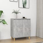 vidaXL Buffet avec pieds en bois Gris béton bois d'ingénierie