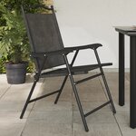 vidaXL Chaises de jardin pliables lot de 4 en acier et textilène