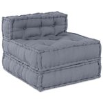 Pouf modulable 4 places convertible en tissu gris vidaXL
