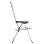 vidaXL Chaises de camping pliables lot de 2 Crème Aluminium