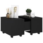 vidaXL Table basse noir 60x60x38 cm bois d'ingénierie