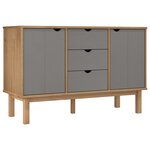 vidaXL Buffet OTTA Marron et gris 113 5x43x73 cm Bois massif pin