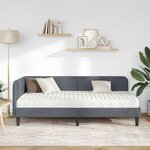 vidaXL Cadre de lit d'angle Gris foncé 90 x 200 cm Velours