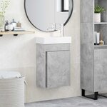 vidaXL Meuble de salle de bain avec robinet Gris béton