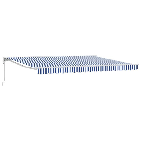 vidaXL Auvent rétractable électrique Bleu et Blanc 4 5 × 3 5 m
