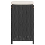 vidaXL Tabourets de bar de jardin et coussins lot de 4 résine tressée