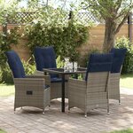vidaXL Ensemble de salle à manger pour jardin 5 Pièces Gris polyrotin