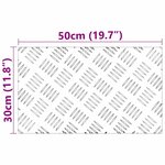 vidaXL Plaques à damier 4 Pièces Argent 50 x 30 cm Aluminium