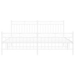 vidaXL Cadre de lit métal avec tête de lit/pied de lit blanc 183x213cm