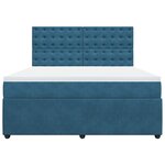 vidaXL Sommier à lattes de lit et matelas bleu 180x200 cm velours