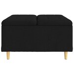 vidaXL Pouf de rangement avec coussin Noir 80 x 80 x 45 cm tissu