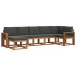 vidaXL Ensemble de canapés d'extérieur 7 Pièces Naturel et Anthracite