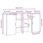 vidaXL Bureau de réception chêne fumé 200x50x103 5cm bois d'ingénierie