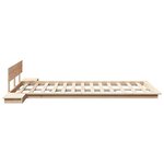 vidaXL Cadre lit avec tables de chevet 135x190cm en bois massif