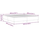 vidaXL Cadre de lit Gris clair 200 x 200 cm Tissu en velours côtelé