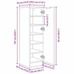 vidaXL Meuble à chaussures avec étagère Chêne noir 29.5 x 35 x 101 cm