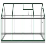 vidaXL Serre avec cadre de base vert 224x169x202 cm aluminium