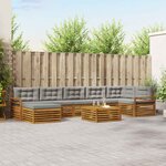 vidaXL Ensemble de canapés d'extérieur 8 Pièces Gris Naturel et Clair