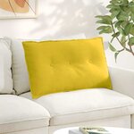 vidaXL Coussin de Dos Jaune 80 x 50 cm Tissu en velours côtelé