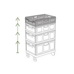 Pack and Move - Bac Rangement Pliable - Charge 10 kg - 40 x 60 x 11 5 cm - Stockage  Outillage - Rangement Facile - Robuste - 23L