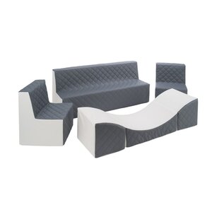 Ensemble de meubles en mousse : 2 chaise Canapé et fauteuil blanc gris