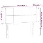 vidaXL Tête de lit à LED Gris foncé 83x16x78/88 cm Tissu