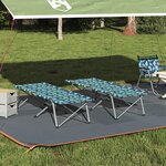 vidaXL Lits de camping pliants 2 Pièces avec sac de transport Motif de feuilles Tissu Oxford 600D