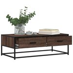 vidaXL Table basse chêne marron 100x50x35cm bois d'ingénierie et métal