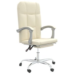 vidaXL Fauteuil inclinable de bureau Crème Similicuir