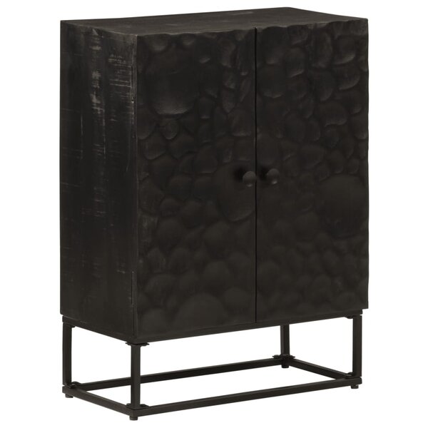vidaXL Buffet noir 55x30x76 cm bois massif de manguier et fer