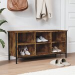 vidaXL Armoire à chaussures chêne fumé 100x35x50 cm bois d'ingénierie
