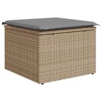 vidaXL Salon de jardin avec coussins 8 Pièces beige résine tressée acacia