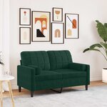 vidaXL Canapé 2 places avec oreillers vert foncé 120 cm velours