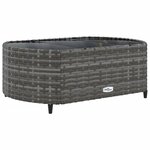 vidaXL Salon de jardin 6 Pièces avec coussins gris résine tressée