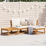 vidaXL Salon de jardin 4 Pièces avec coussins Bois d'acacia solide