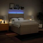 vidaXL Sommier à lattes de lit avec matelas Crème 140x190 cm Tissu