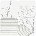 vidaXL Banc Balançoire Acier 110 x 52 5 x 47 cm Blanc antique