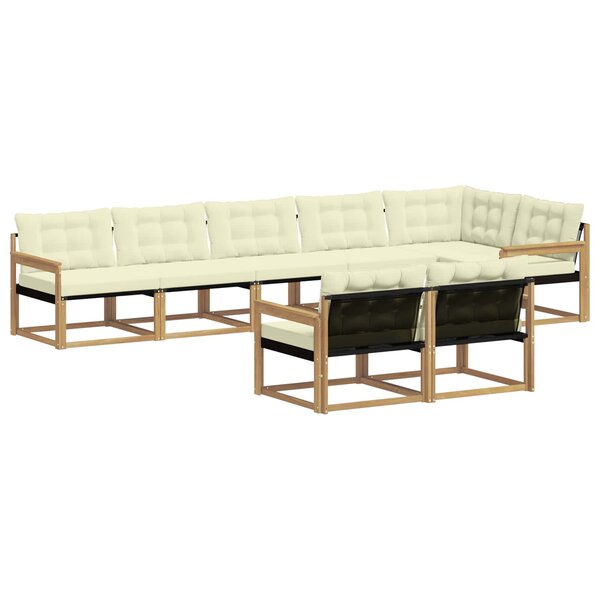 vidaXL Ensemble de canapés d'extérieur 8 pc Blanc et crème